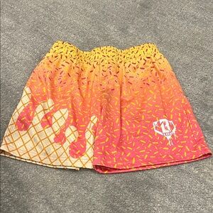 Baseball lifestyle 101 Pink and Yellow Graphic Shorts